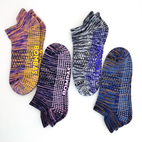 Bombas Women's 4 Pairs Gripper ankle Socks bee better Size 8-12 L 4 color Mix - Picture 12 of 12